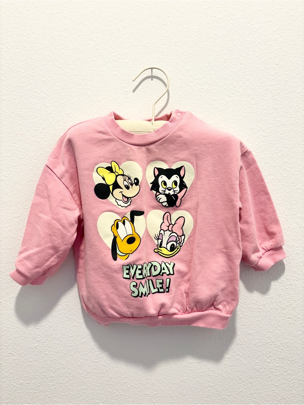 H&M Pink Kids Sweatshirt with Disney Heart Character Graphic